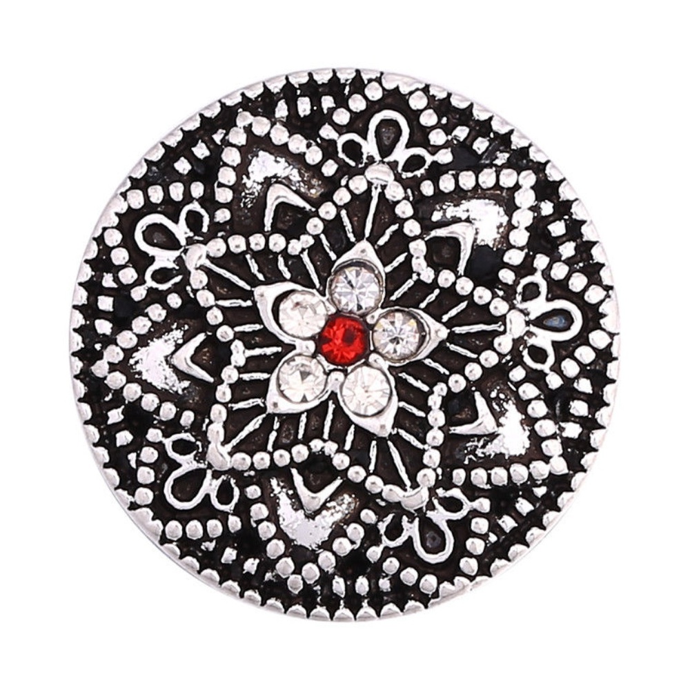 Red and Clear Crystal Snap for Snap Jewelry New